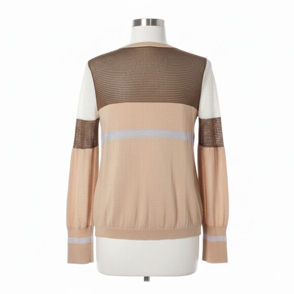 Simply Vera by Vera Wang Sheer Knit Colorblock Cardigan Button-Up Sweater Sz XL - Picture 5 of 14